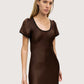 Crushed Satin Slip Dress