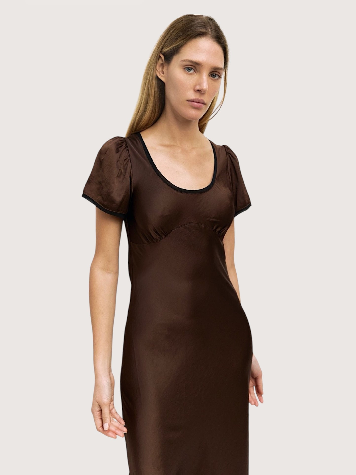 Crushed Satin Slip Dress