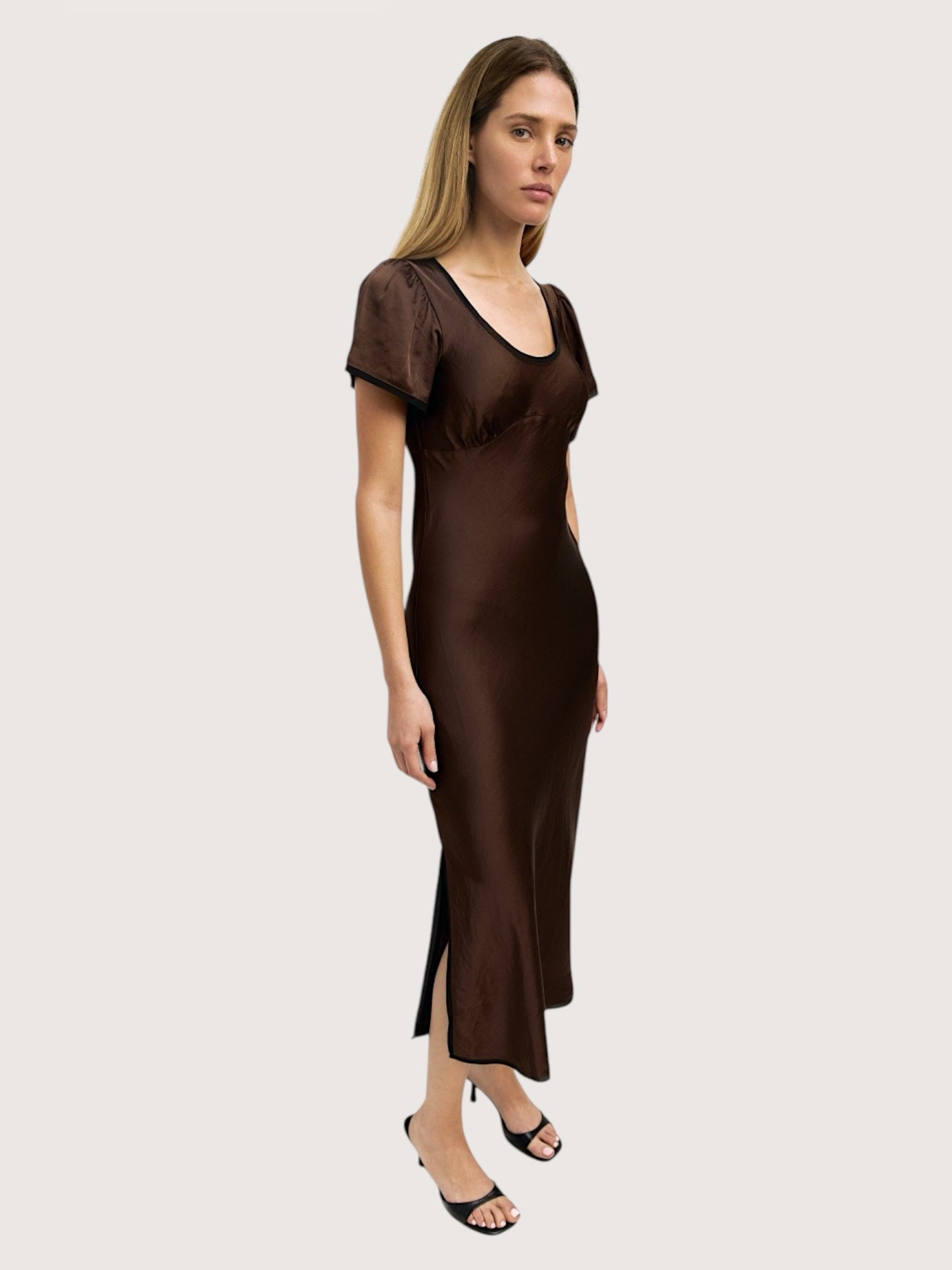 Crushed Satin Slip Dress