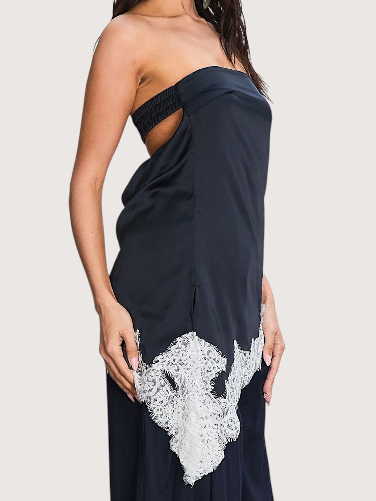 Strapless Lace Trim Top