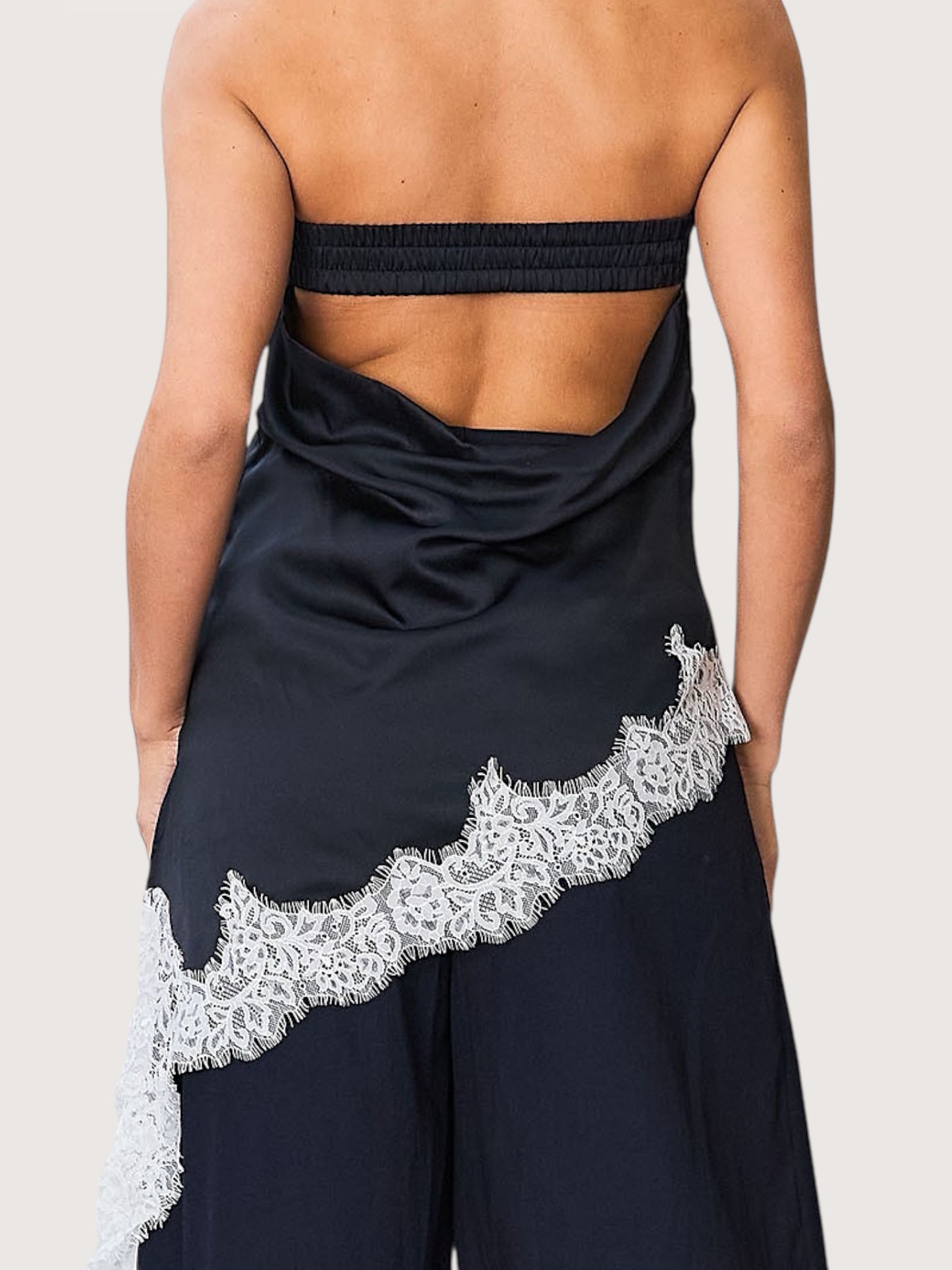 Strapless Lace Trim Top