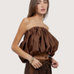 Pleated Satin Bubble Top