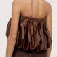 Pleated Satin Bubble Top