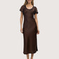 Crushed Satin Slip Dress