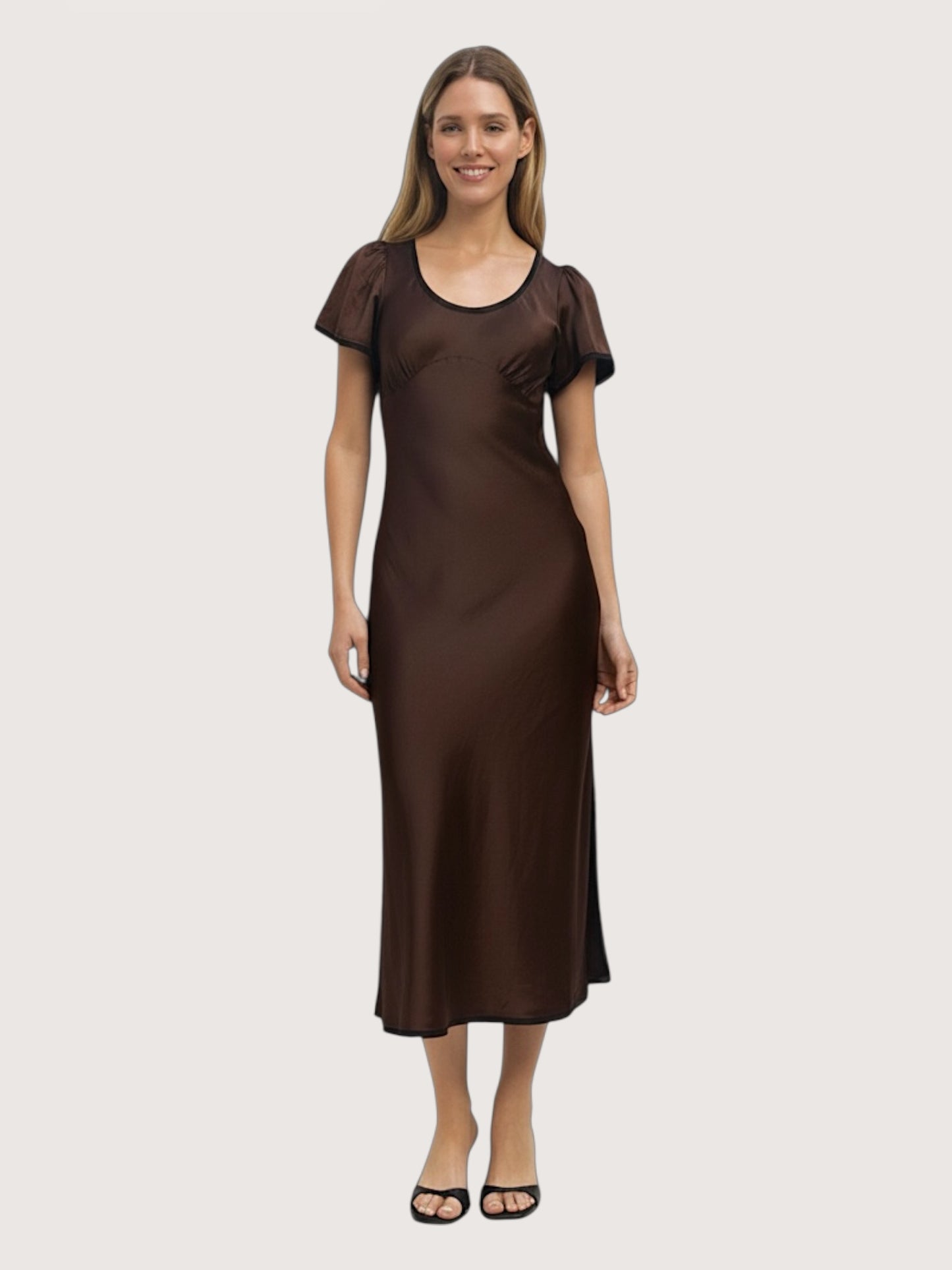 Crushed Satin Slip Dress