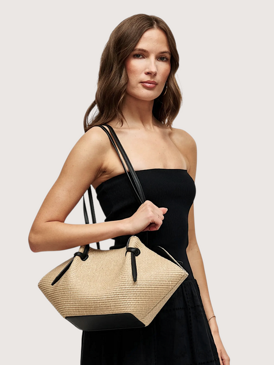 Knotted Strap Straw Bag