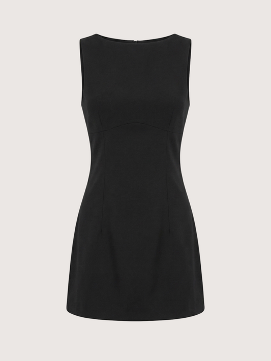 Boat Neck Mini Dress