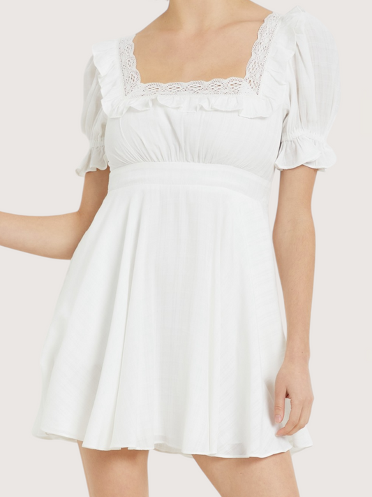 Ruffled Trim Mini Dress