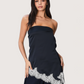 Strapless Lace Trim Top