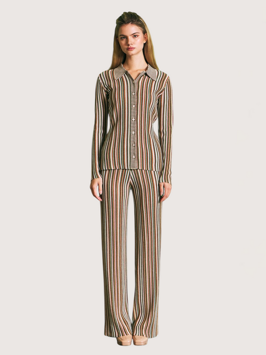Capri Metallic Stripe Pant