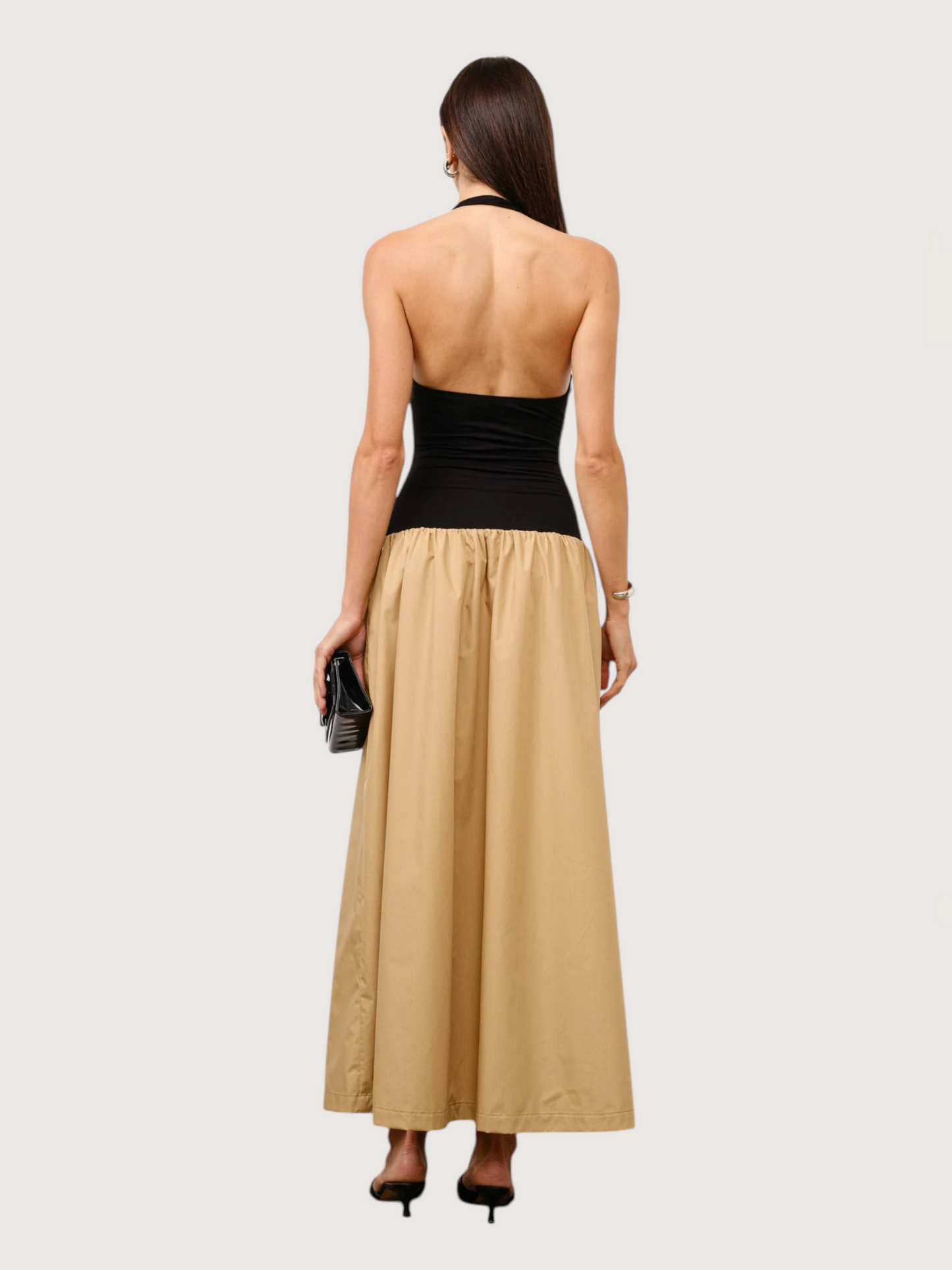 Drop Hem Halter Dress