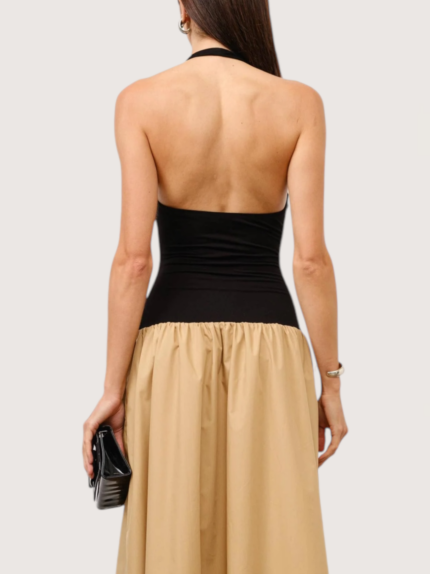 Drop Hem Halter Dress