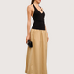 Drop Hem Halter Dress