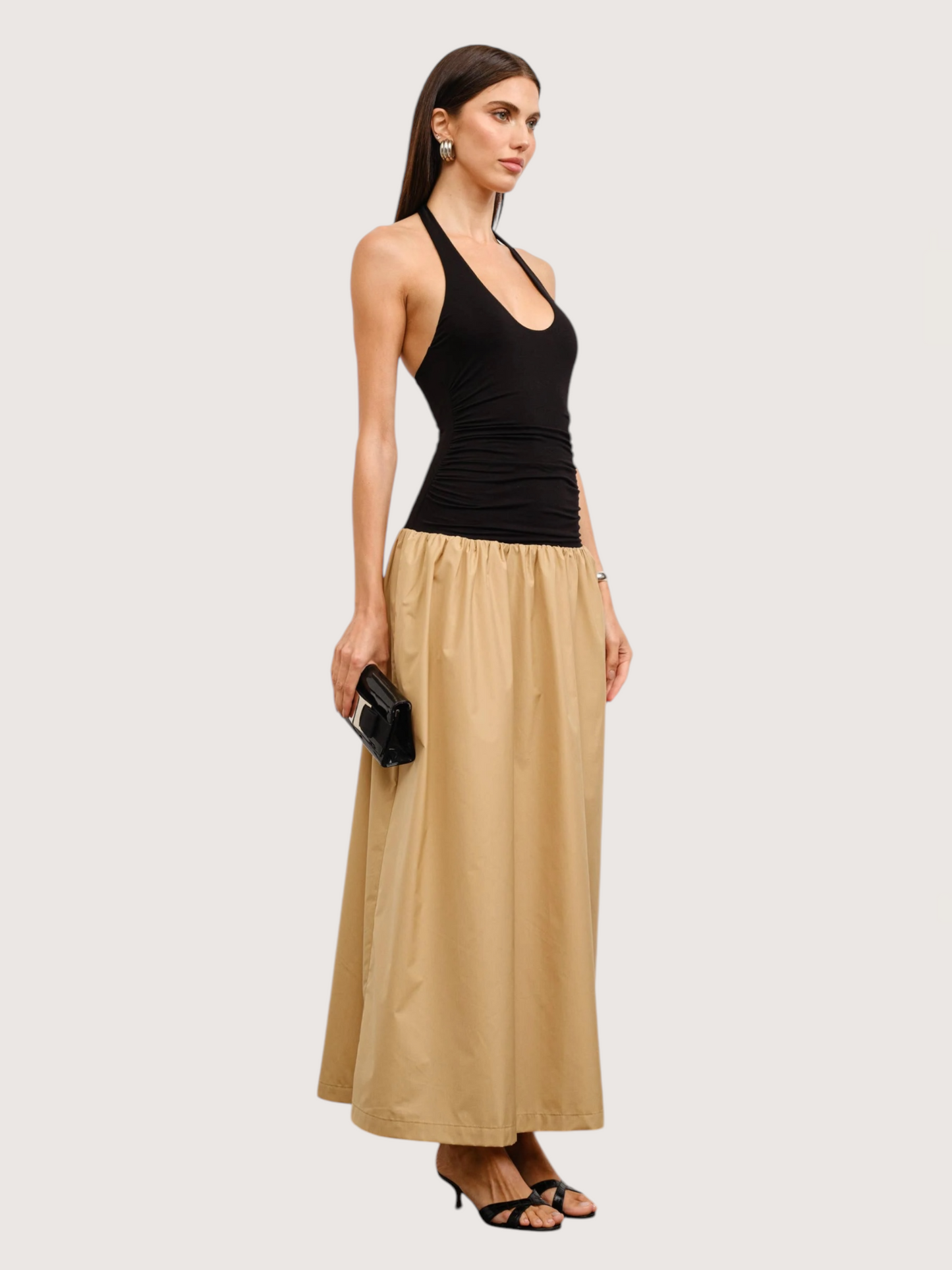 Drop Hem Halter Dress