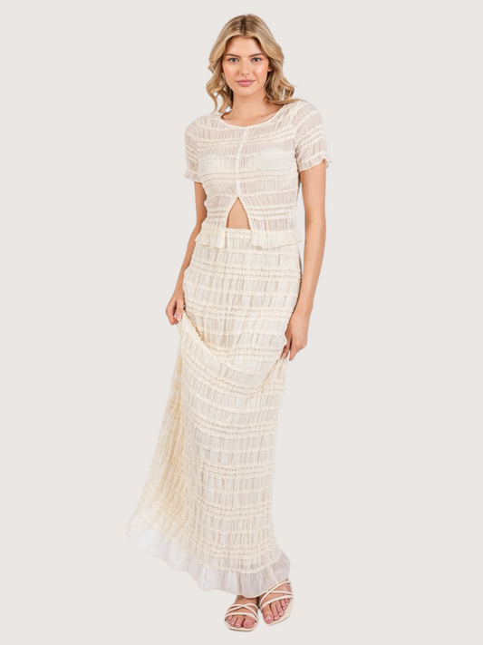 Chiffon Ruffled Maxi Skirt