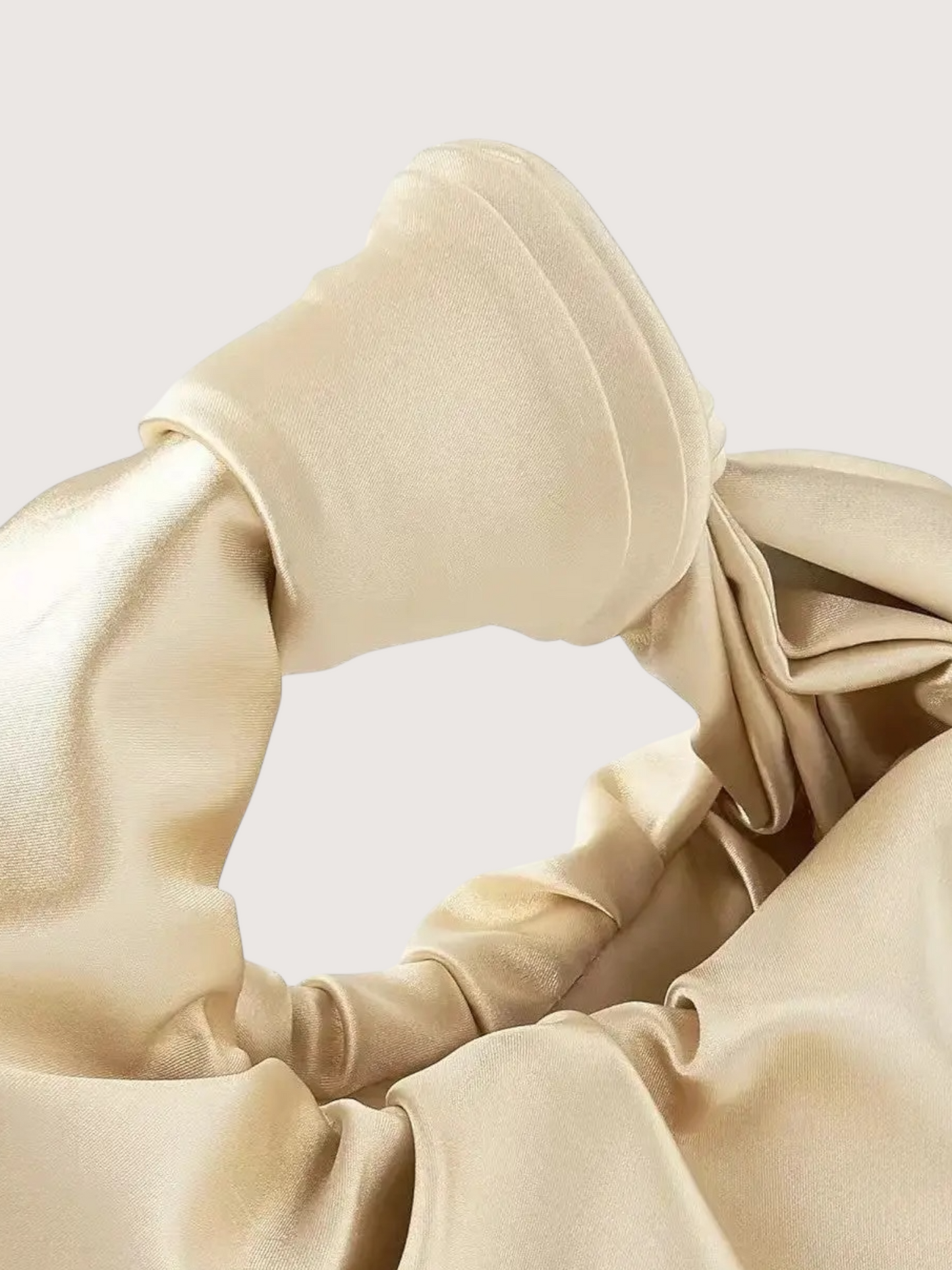 Knotted Satin Bag | Beige