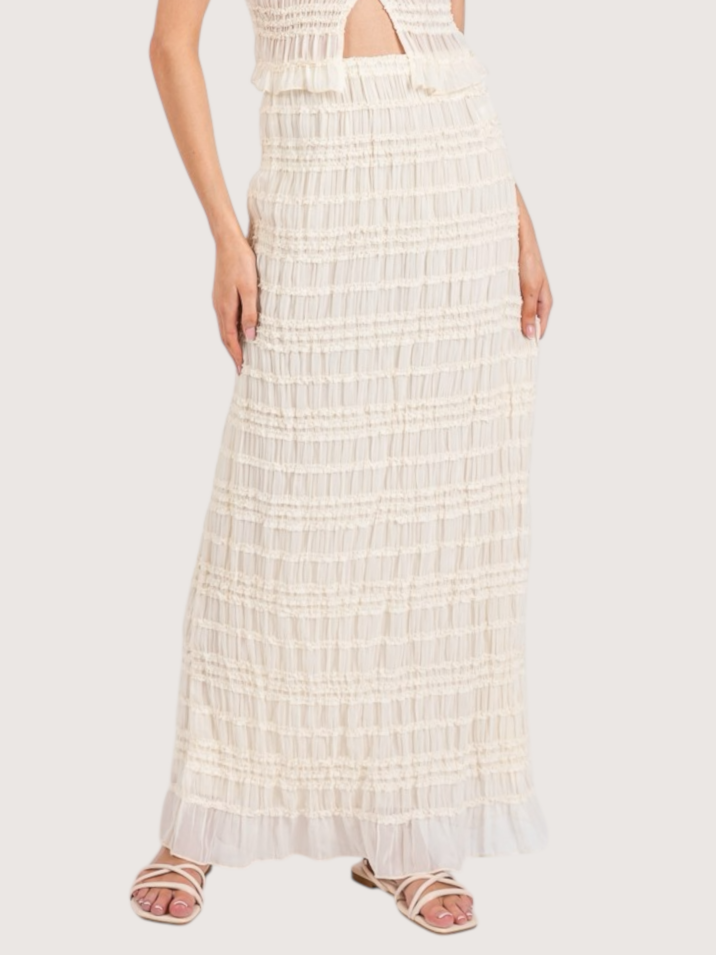 Chiffon Ruffled Maxi Skirt