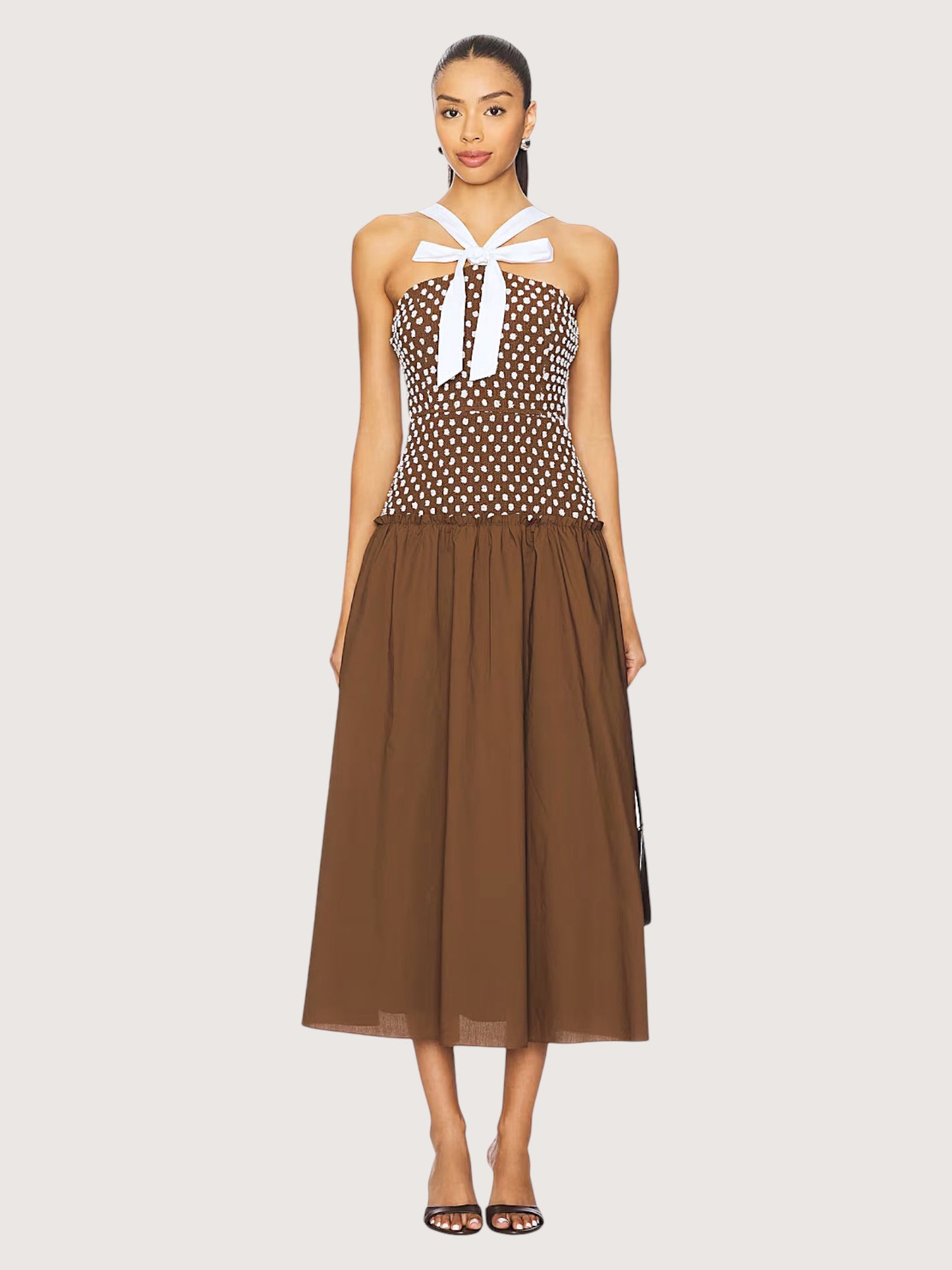 Bow Halter Midi Dress