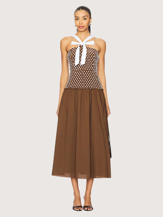 Bow Halter Midi Dress