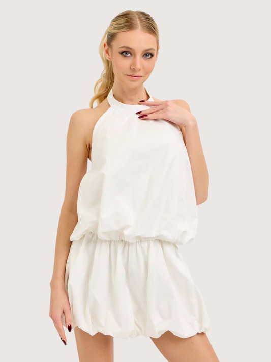 Bubble Hem Halter Dress