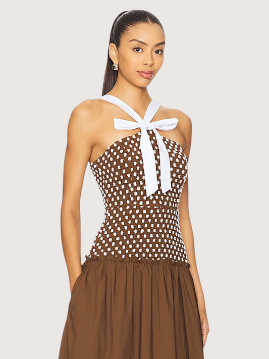 Bow Halter Midi Dress