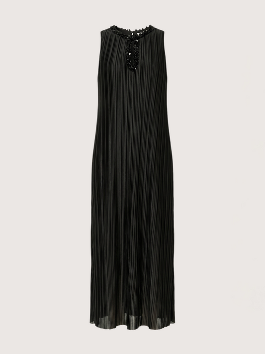 Pleated Sequin Midi Dress