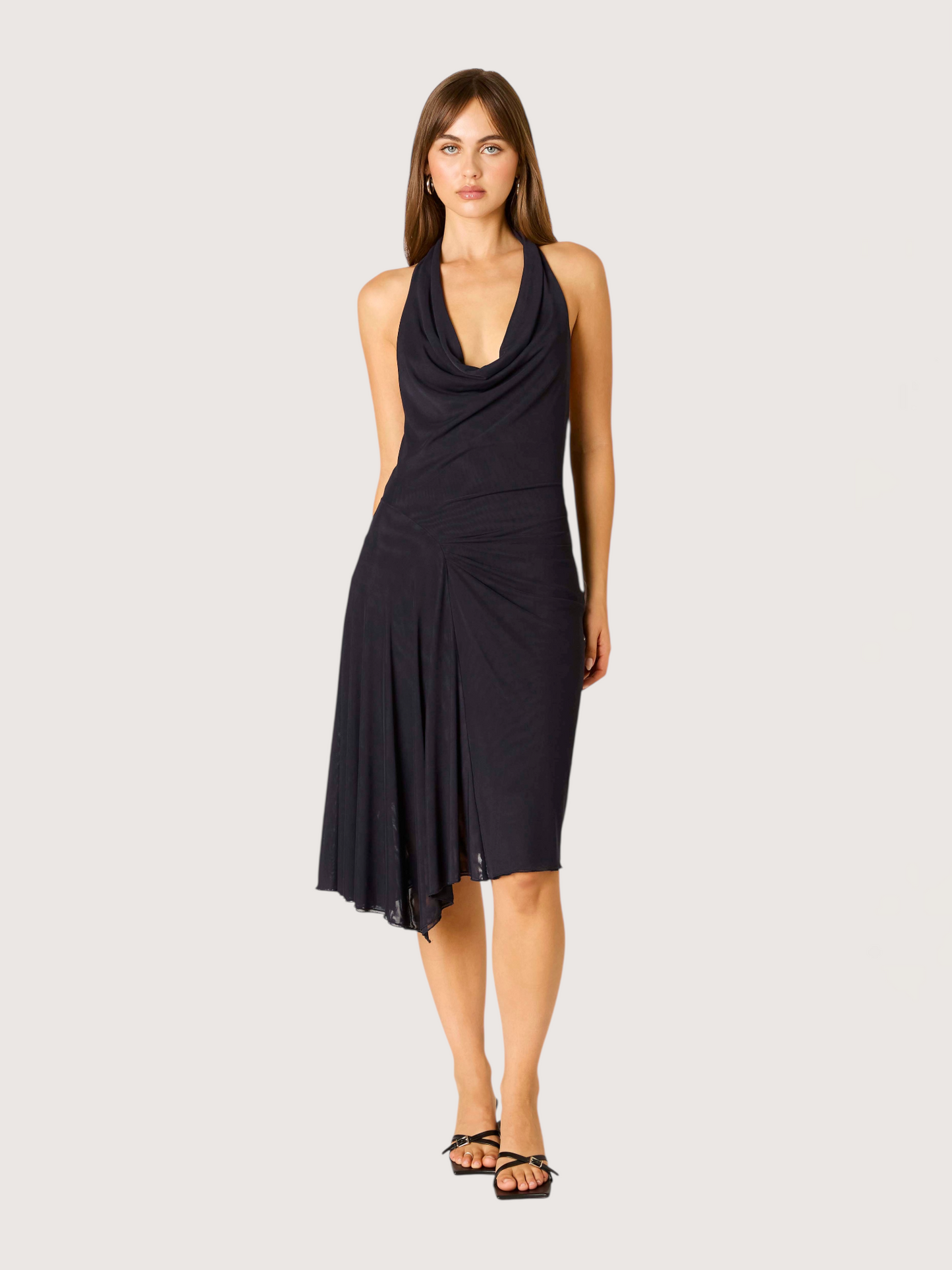Cowl Neck Midi Dress