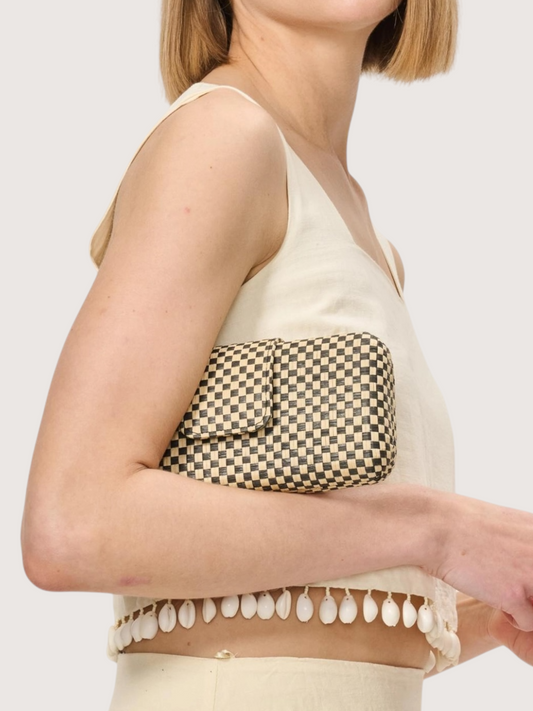 Sylvia Checkered Clutch