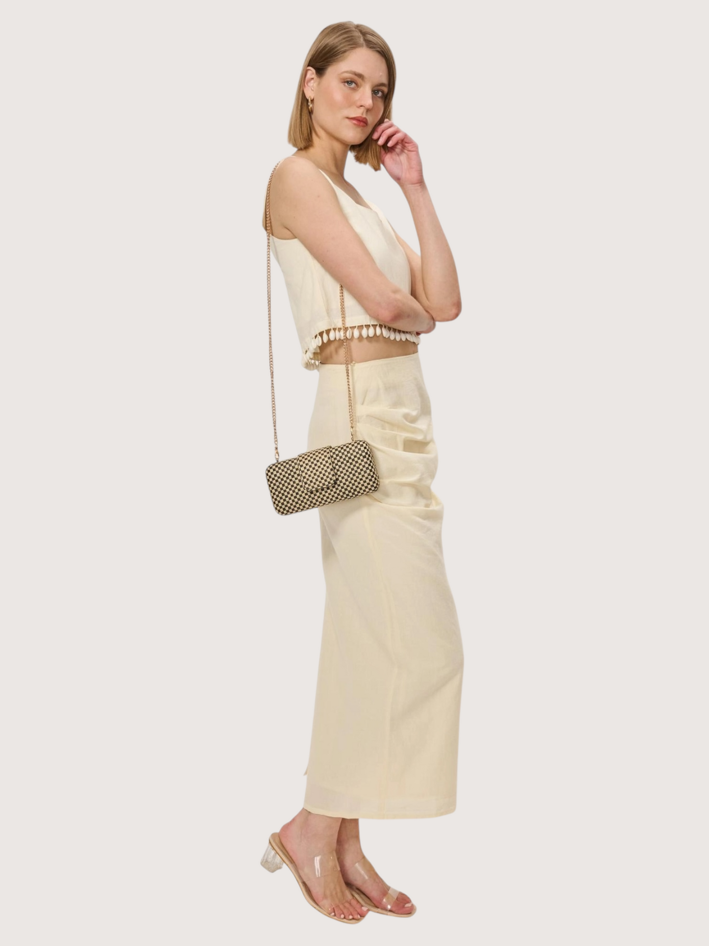Sylvia Checkered Clutch