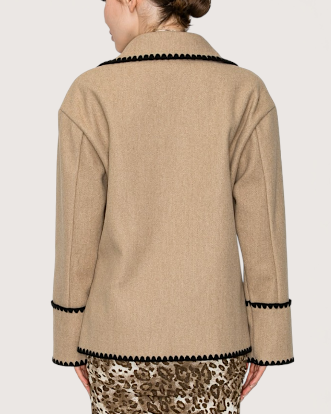 Double Breasted Stitch Jacket | Taupe