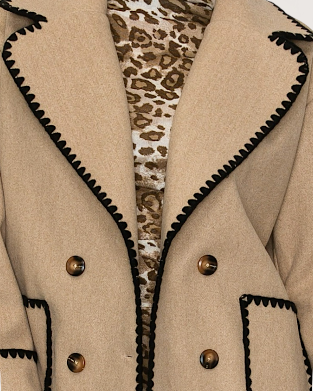 Double Breasted Stitch Jacket | Taupe