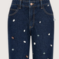 Double Waist Beaded Denim