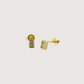 Bezel Baguette Stud Earring