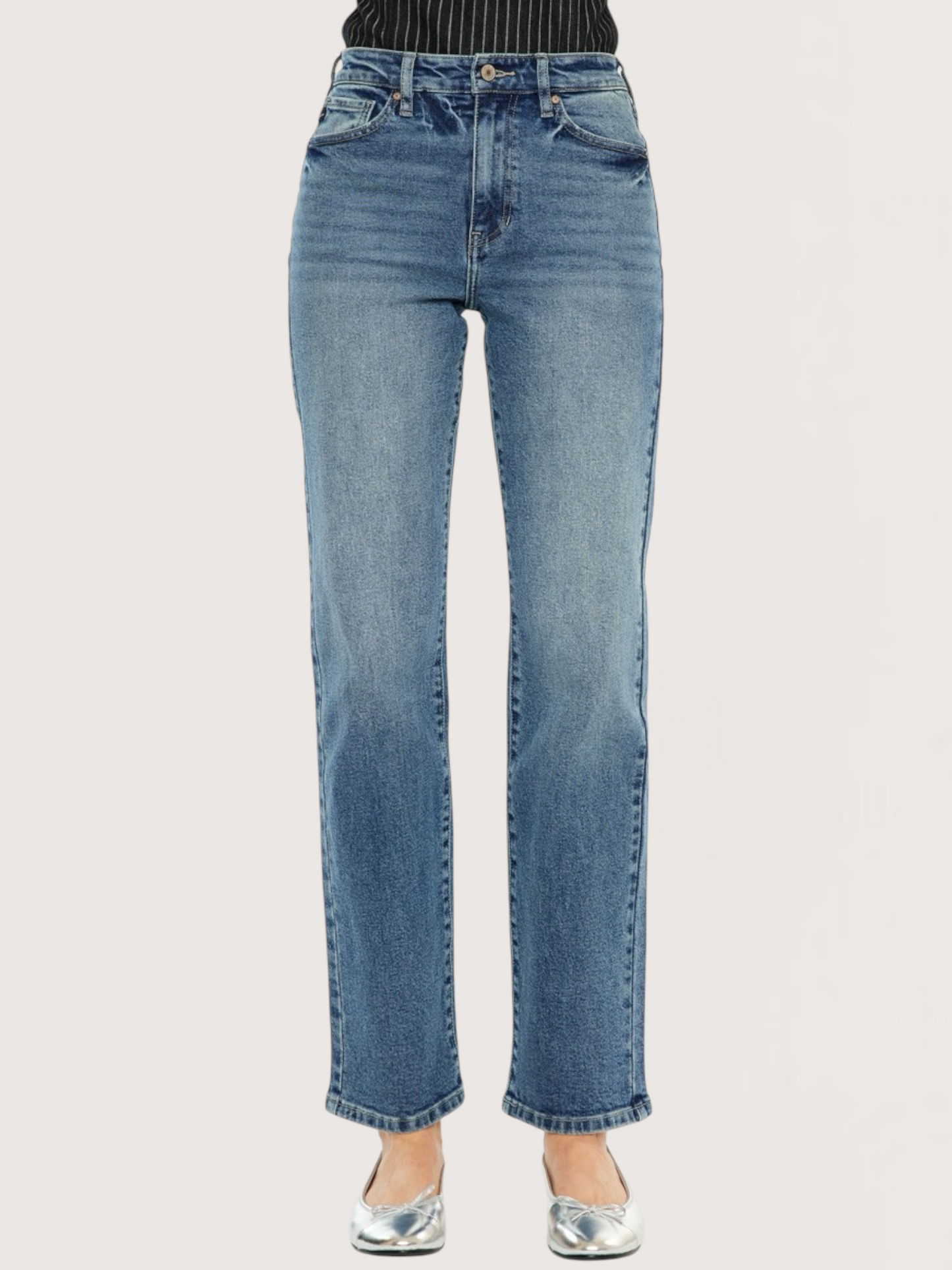High Rise Straight Leg Denim