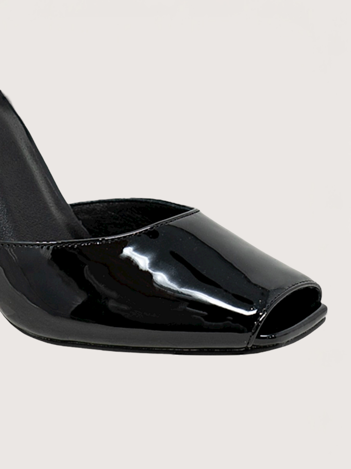 Peep Toe Patent Pump
