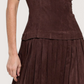 Suede Pleated Mini Dress