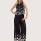 Embroidered Scallop Trim Culotte