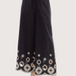 Embroidered Scallop Trim Culotte