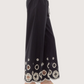 Embroidered Scallop Trim Culotte