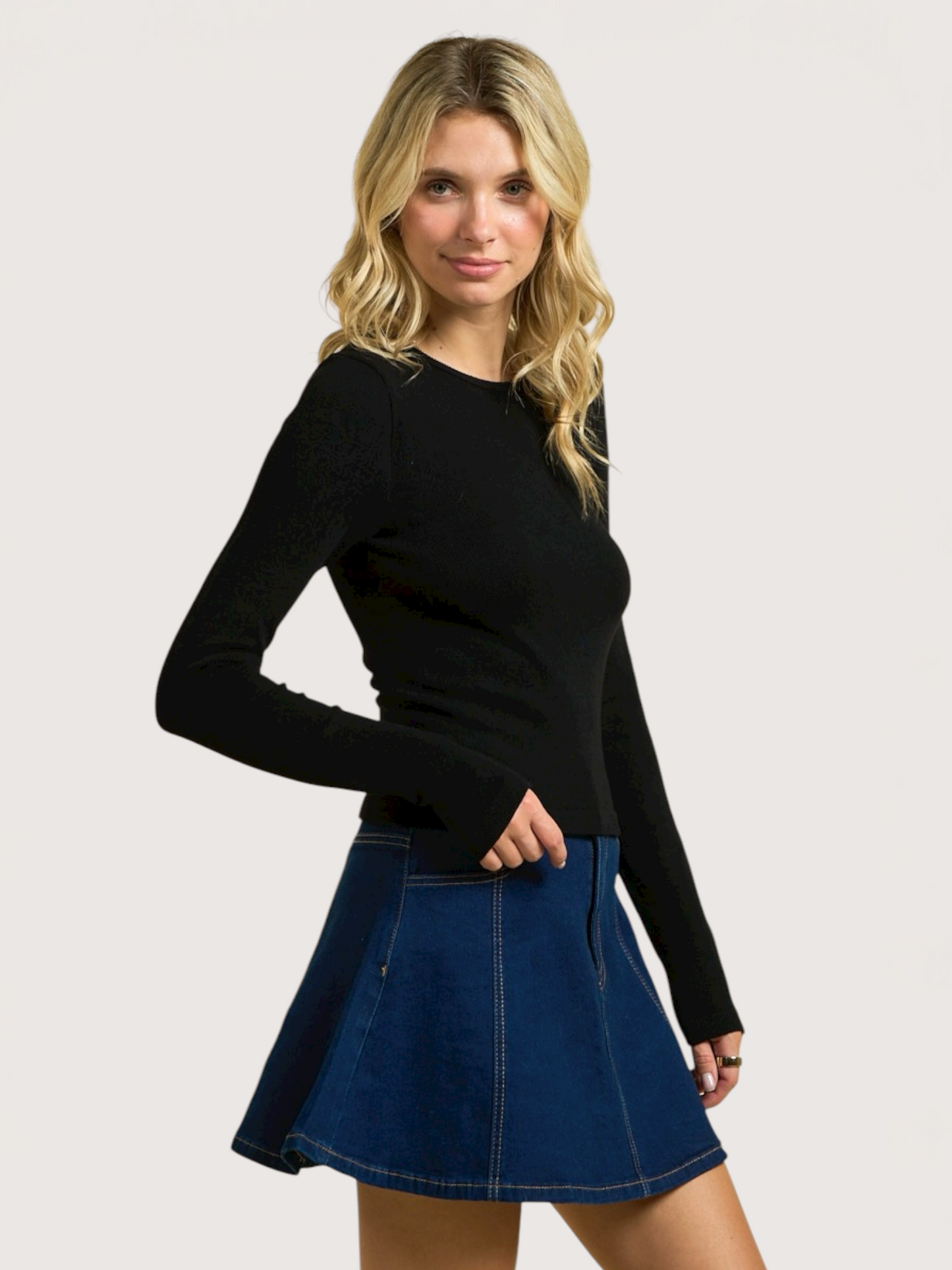 Crewneck LS Top | Black