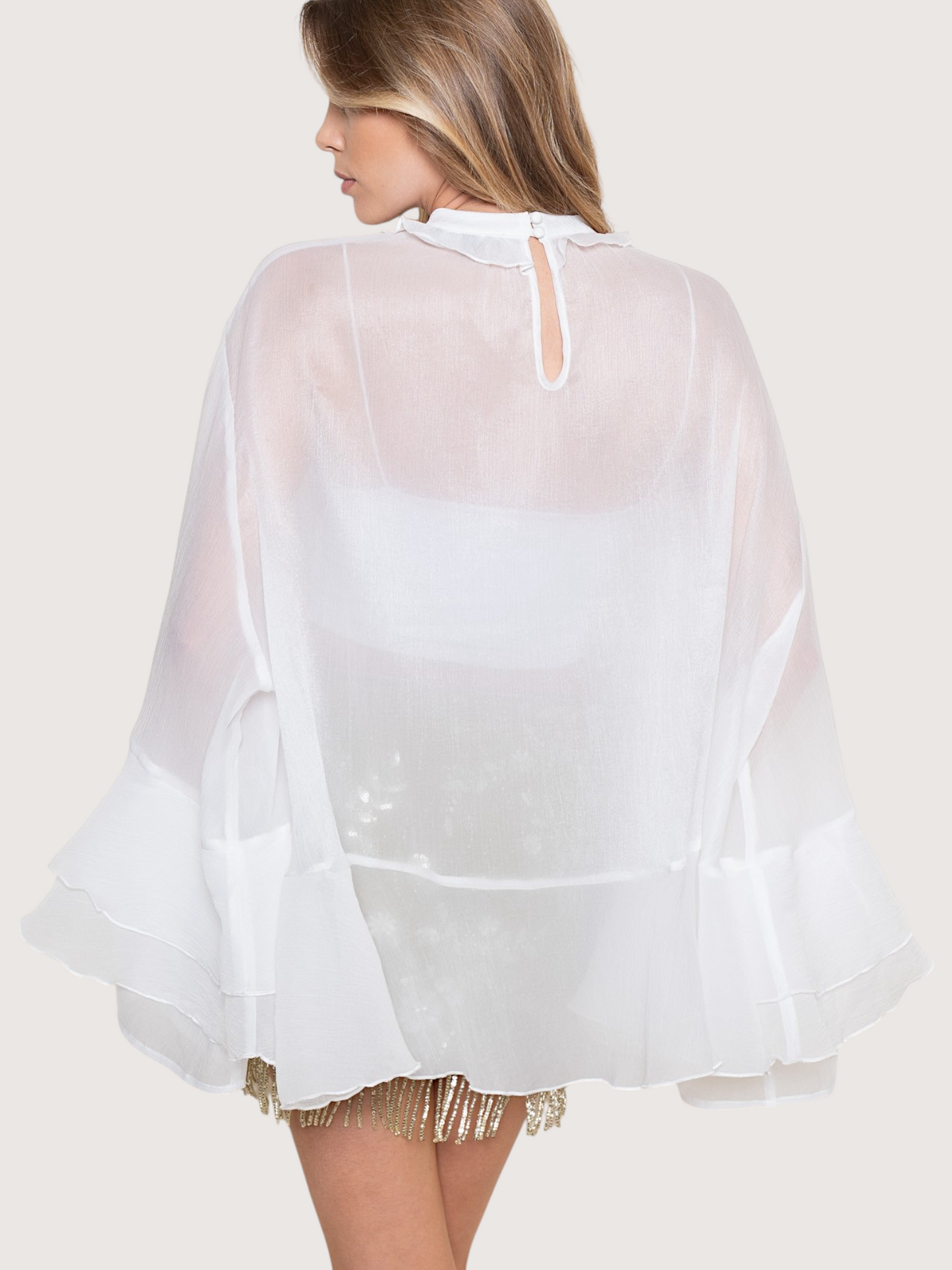 Ruffled Bell Sleeve Top
