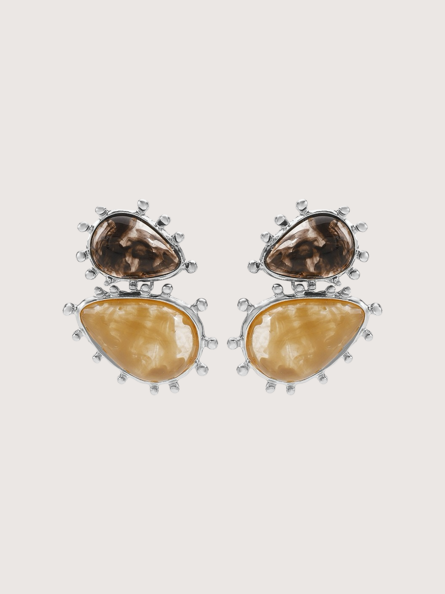 Geometric Resin Earring | Silver