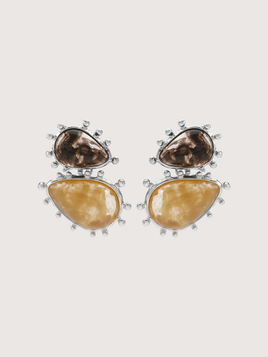 Geometric Resin Earring | Silver
