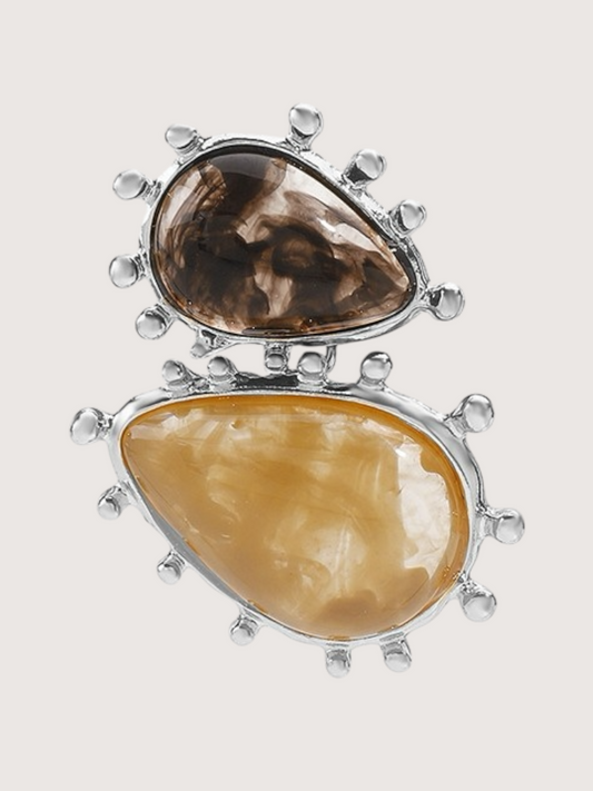 Geometric Resin Earring | Silver