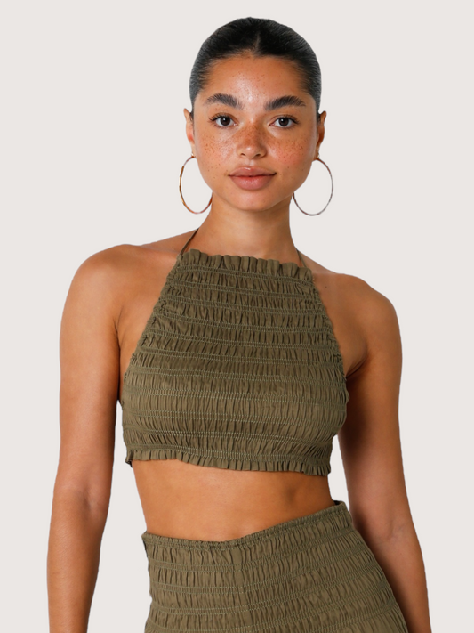 Smocked Pearl Charm Top