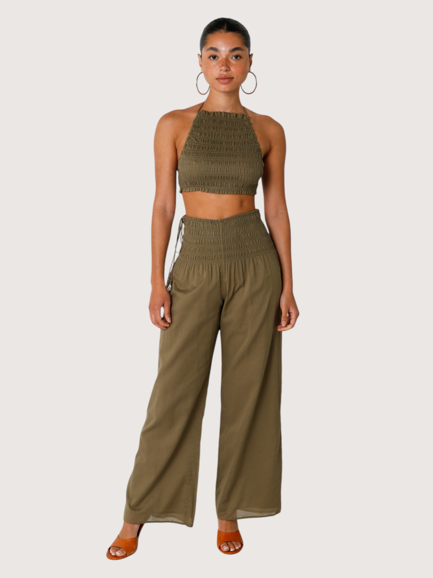 Smocked Pearl Charm Pant