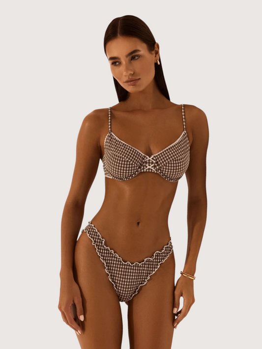 Deia Gingham Bikini Top
