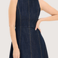 Tailored Denim Midi Dress