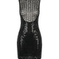 Netted Sequin Shift Dress