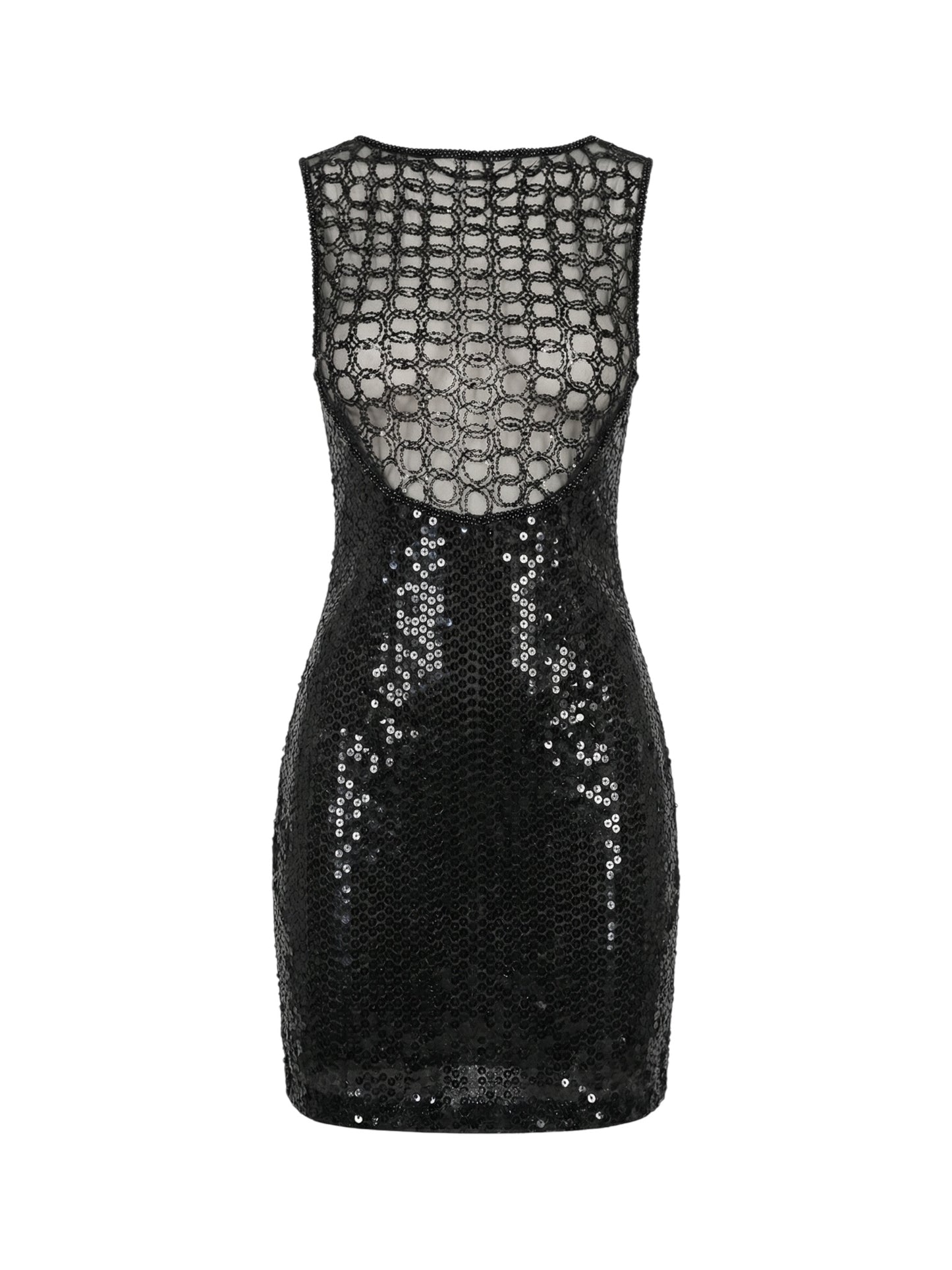 Netted Sequin Shift Dress